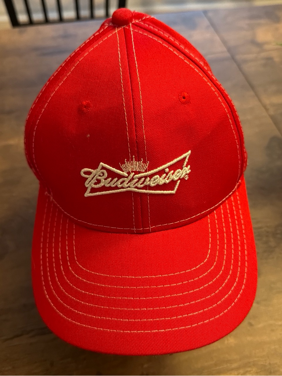 Budweiser Red Baseball Cap With White Embroidered Logo
